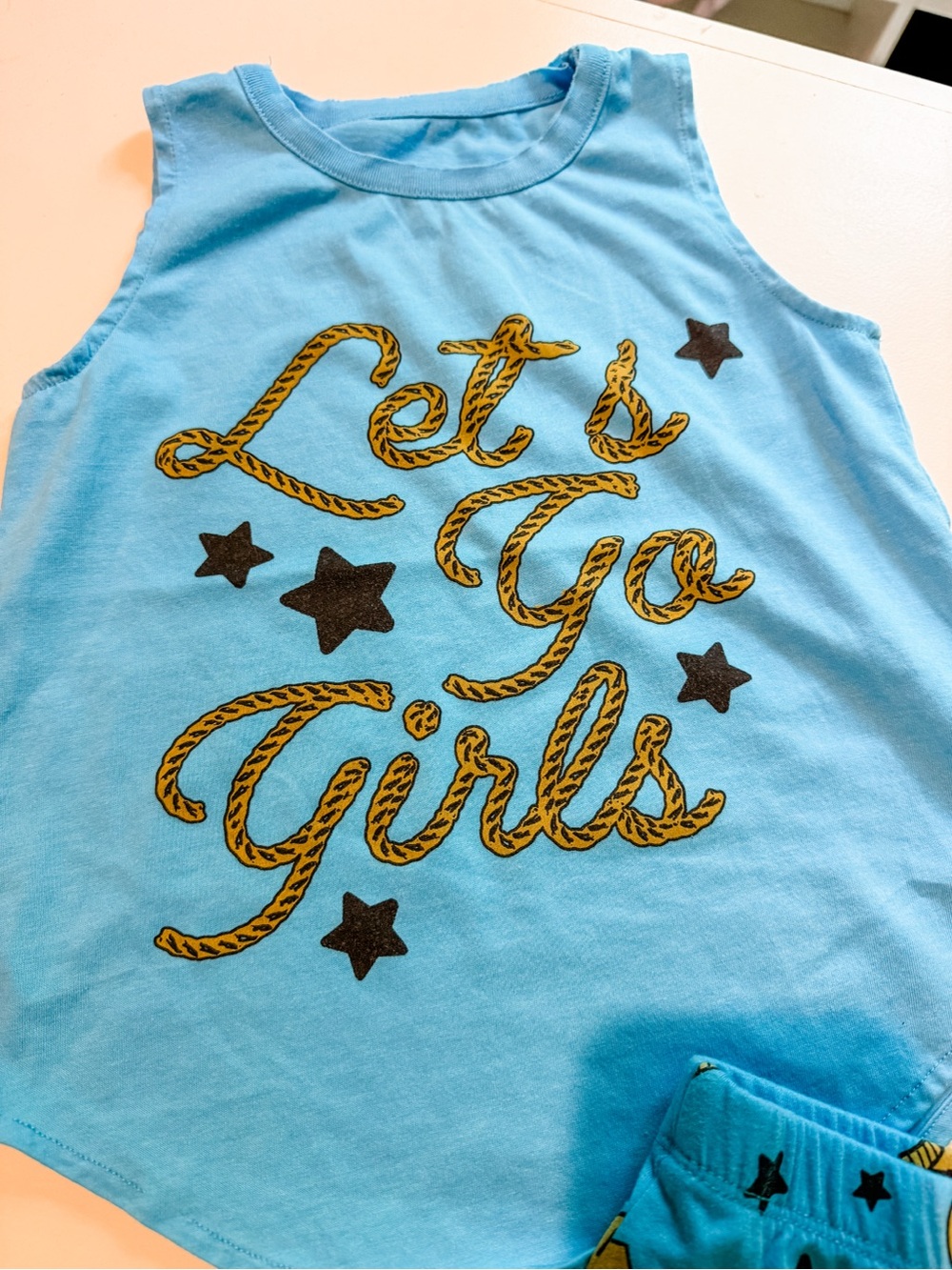 Chaser Lets Go Girls Peplum Skort and matching Muscle Tee size 4 - Picture 4 of 7